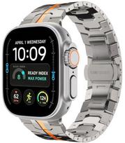 (Titanium / orange) apyrankė Apple Watch 8 / 9 / 10 / 11 / 12 / SE / Ultra (44 / 45 / 46 / 49 mm) "Tech-Protect Stainless"