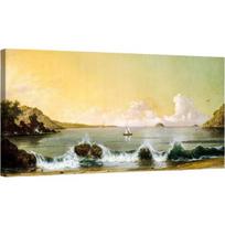 Dekoracinis sieninis drobės paveikslas Vintage Jūros peizažas 100x50 cm