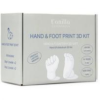 Kūdikio rankos ir pėdos 3D rininys, baltas