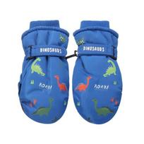 Neperšlampamos žieminės pirštinės vaikams be Snazzy RN-006, Dino šviesiai mėlynos, 14 cm