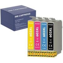 Kasetė lazeriniui spausdintuvui Rašalo kasetė - Epson - 603XL - 4-vnt. rinkinys - Juoda, Cyan, Magenta, Geltona - Suderinama WF-2810 XP-2100