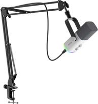 Fifine Microphone Fifine AM8TW AMPLIGAME USB/XLR RGB studio dynamic microphone with stand, white