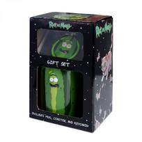 „Rick and Morty“ – „Pickle Rick“ dovanų rinkinys: puodelis, padėkliukas ir raktų pakabukas
