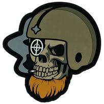 101 Inc. 3D PVC Bearded Skull Pilot Karinis antsiuvas