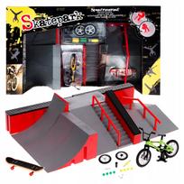 FINGERBOARD RINKINYS SU DIDELIU RIEDLENČIŲ PARKU VAIKAMS, MINI RIEDLENTĖ IR DVIRATIS FB-09-A