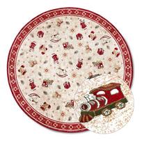 Iš medvilnės mišinio apvalios formos kilimas raudonos spalvos su Kalėdų motyvu ø 200 cm Toy's Delight Red Christmas – Villeroy&Boch