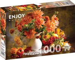 ENJOY PUZZLE dėlionė NATIURMORTAS SU ORANŽINIAIS JURGINAIS, 1000 dalių, 68x48 cm, Enjoy-1233