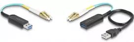 DeLOCK USB 10Gbps Type-A prailginimo rinkinys per LC Duplex kabelį, 0,2 m, USB A, 10Gbit/s, juodas