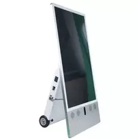ALLNET Standdisplay 43 Zoll Outdoor Kundenstopper mit Akku oh. Touch mit Laufrollen 1500Nits Android Farbe schwarz