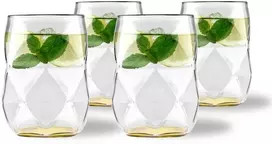 Vialli Design 4 stiklinės 450 ml Geltonos Geo Fondo (32170)