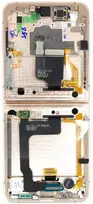 LCD ekranas + jutiklinis blokas + priekinis dangtelis Samsung F721 Galaxy Z Flip 4 5G rausvas (techninio aptarnavimo rinkinys)