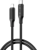 XO NB-Q265A duomenų perdavimo ir įkrovimo kabelis | USB-C į Lightning | PD | 27W | 1 m | juodas