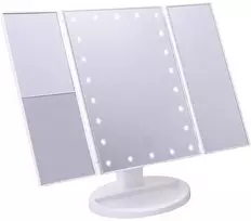 Jocca kosmetikos veidrodis sulankstomas trigubas su LED apšvietimu Makeup baltas