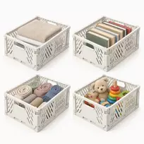 Relaxdays Sudedamos laikymo dėžės, 4 vnt. rinkinys, 12 x 29 x 21 cm, plastikas