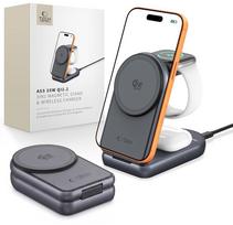 charger PowerNeed TECH-PROTECT A53 3IN1 MAGNETIC MAGSAFE WIRELESS CHARGER 25W QI2.2 DARK GREY (5906302323890) | 5906302323890 | 5906302323890