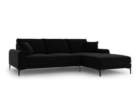 Minkštas kampas Mazzini Sofas Madara, veliūras, juodas