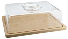Serviravimo lentelė, sūriui Kitchen&GO, 23.5 cm x 7 cm, 18 cm, Skaidri sp./Ruda sp.
