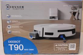 SALE OUT. Ecovacs DEEBOT T90 Max OMNI Vacuum Cleaner,Robot,Wet&Dry,30000Pa,TruEdge 3.0,ZeroTangle 4.0,OZMO Roller 3.0,White+OMNI
