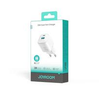 Joyroom JR-TG7 33W USB-A + USB-C Sieninis Įkroviklis su 60W USB-C į USB-C 1m Kabeliu - Baltas