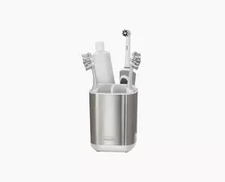 Joseph Joseph EasyStore dantų šepetėlių laikiklis – nerūdijantis plienas – pastatomas – sidabrinis – 6 skyriai