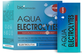 BIOFARMACIJA Aqua Electrolytes Forte — elektrolītu pulveris 28 paciņās