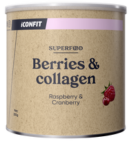 ICONFIT Kolagēna Superfood pulveris ar aveņu un dzērveņu garšu, 250 g