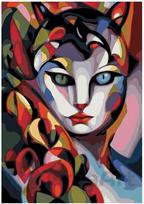 Tapyba pagal skaičius Moteris katė Art & Wine, 50x35 cm