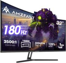Amzfast 32" lenktas (curved) žaidimų monitorius (180 Hz, QHD 2560 x 1440, 1 ms MPRT)