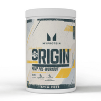 Myprotein Origin Pre Workout, stimuliantas be kofeino, 750g Rūgštaus limonado skonio