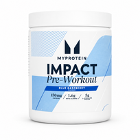 Myprotein Impact Prieštreniruotinio gėrimo milteliai, 500g Mėlynųjų aviečių skonio