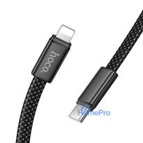 Flat Cable USB C to Lightning Hoco PD 30W 1 m X125 black