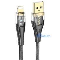 Cable USB A to Lightning Hoco 2,4A 1,2 m U121 black transparent