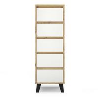 Komoda Mebelbos Borg 5s 40, 40x38,8x120,4 cm, ruda/balta