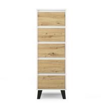 Komoda Mebelbos Borg 5s 40, 40x38,8x120,4 cm, ruda/smėlio spalvos