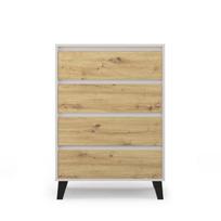 Komoda Mebelbos Borg 4s 70, 70x38,8x99,4 cm, ruda/smėlio spalvos