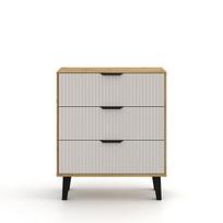 Komoda Mebelbos Borg Duo 3s, 70x38,9x81,4 cm, smėlio spalvos/ruda
