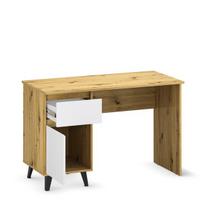 Rašomasis stalas Mebelbos Borg 1d1s 120, 117x47x75,6 cm, rudas/baltas