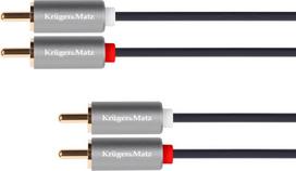 Kabel Kruger&Matz RCA (Cinch) x2 - RCA (Cinch) x2 1m szary (KM1213)
