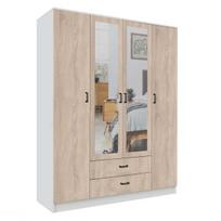 Spinta Mebelbos Kami 4d2s, 160x53,8x205,6 cm, balta/ruda