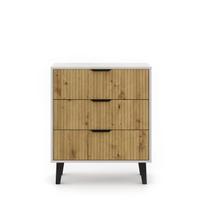 Komoda Mebelbos Borg Duo 3s, 70x38,9x81,4 cm, smėlio spalvos/ruda