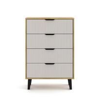 Komoda Mebelbos Borg Duo 4s, 70x38,9x102,4 cm, smėlio spalvos/ruda