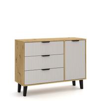 Komoda Mebelbos Borg Duo 1d3s, 110x38,9x81,4 cm, smėlio spalvos/ruda