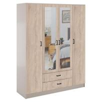Spinta Mebelbos Kami 4d2s, 160x53,8x205,6 cm, smėlio spalvos/ruda