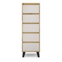 Komoda Mebelbos Borg 5s 40, 40x38,8x120,4 cm, ruda/smėlio spalvos