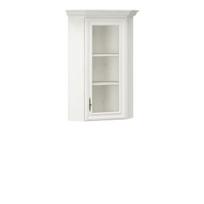 Pakabinama kampinė spintelė Mebelbos Irys 1w, 55,8x55,8x108,9 cm, balta