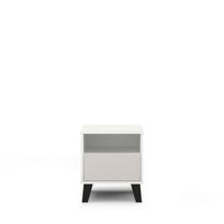 Spintelė prie lovos Mebelbos Borg 1s, 40x38,8x45,6 cm, balta/smėlio spalvos