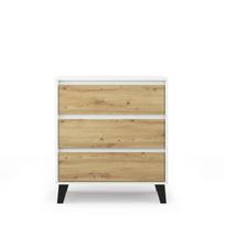 Komoda Mebelbos Borg 3s 70, 70x38,8x78,4 cm, ruda/balta
