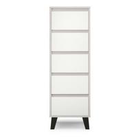 Komoda Mebelbos Borg 5s 40, 40x38,8x120,4 cm, balta/smėlio spalvos
