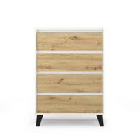 Komoda Mebelbos Borg 4s 70, 70x38,8x99,4 cm, ruda/balta
