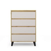 Komoda Mebelbos Borg 4s 70, 70x38,8x99,4 cm, ruda/smėlio spalvos